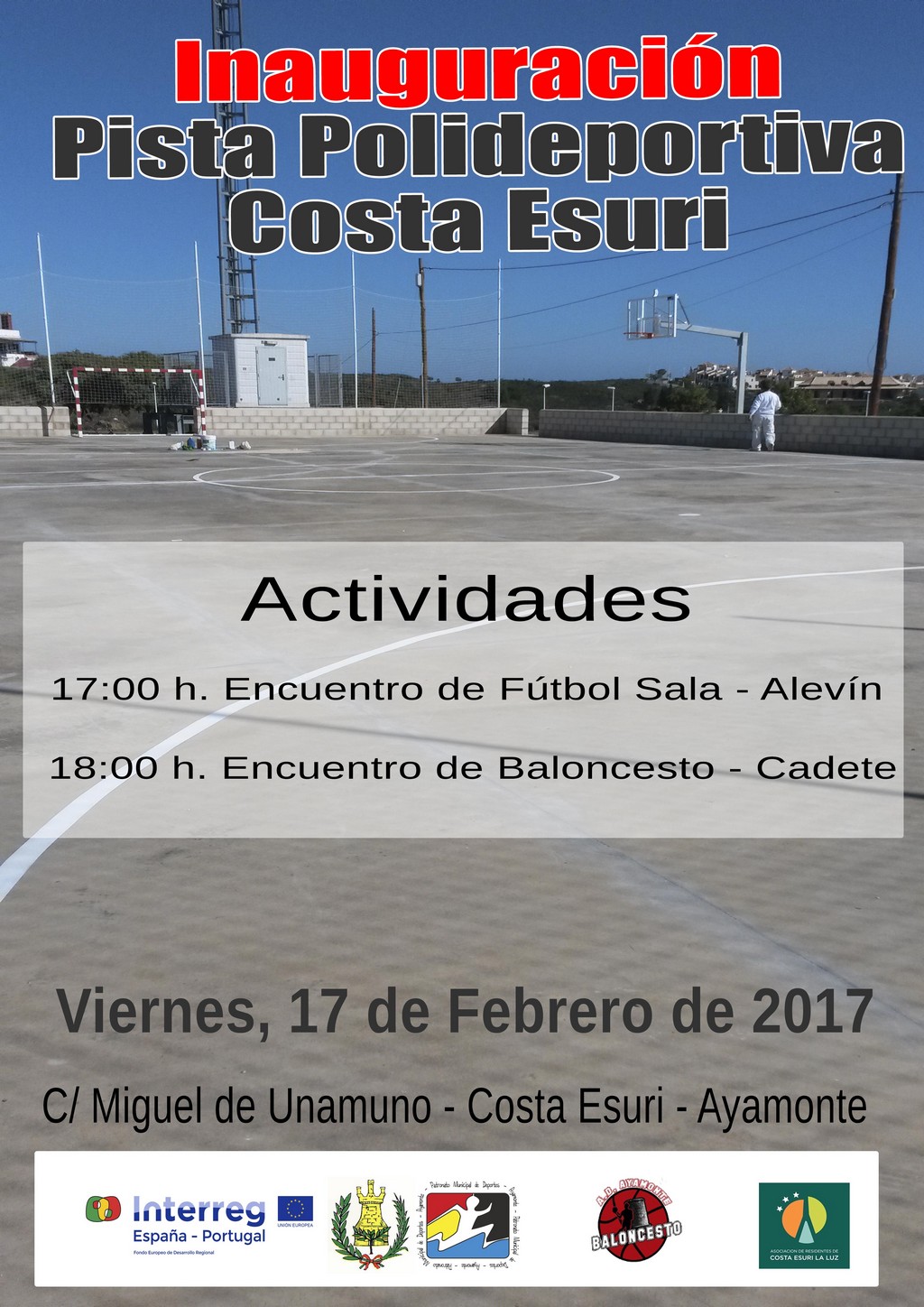 EL AYUNTAMIENTO DE AYAMONTE CONSTRUYE UN ÁREA DEPORTIVA EN COSTA ESURI