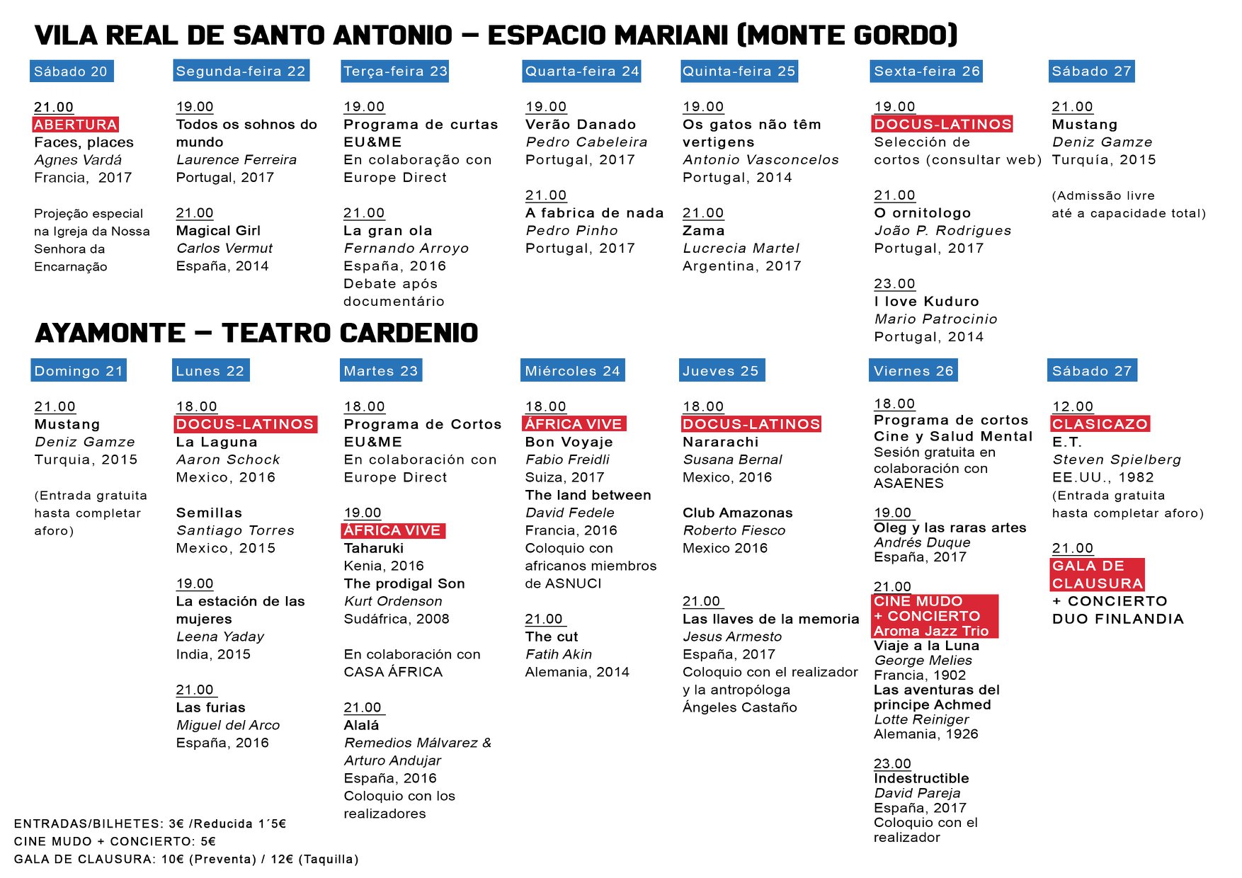 ESTE SÁBADO COMIENZA EN AYAMONTE LA III MUESTRA INTERNACIONAL DE CINE FRONTEIRAS
