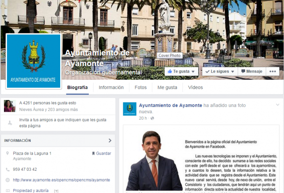 El Ayuntamiento de Ayamonte ya tiene facebook