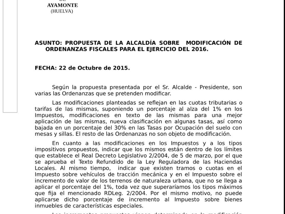 Los Partidos de la oposición critican una subida de impuestos «encubierta» por parte del grupo Popular Ayamontino