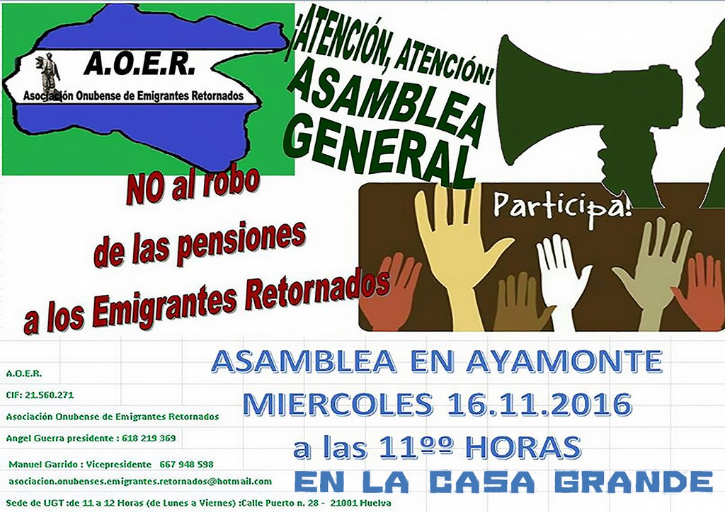 Charla Informativa de La Asociación Onubense de Emigrantes Retornados (AOER)