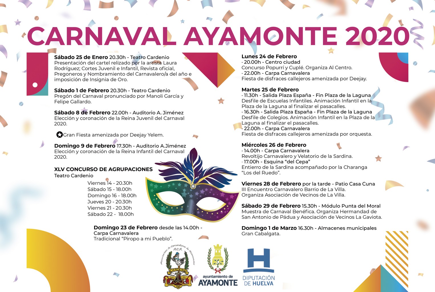 PROGRAMACIÓN CARNAVAL DE AYAMONTE 2020